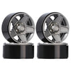 Metal 1.9" Beadlock 5-Spokes Wheel Rim Hub for 1/10 RC Crawler Traxxas TRX4 Axial SCX10 90046 Defender D90 D110 - 4Pc Set Grey