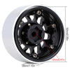 52*28mm Beadlock 1.9" Alloy Wheel Rim Hub for 1/10 RC Crawler Axial SCX10 90046 Traxxas TRX4 Redcat Gen8 - 4Px Black