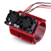 Metal Dual Fan 41-43mm Motor Radiator Heat Sink for 1/8 RC Car Monster Truck Traxxas SUMMIT E-REVO - 1 Set Red