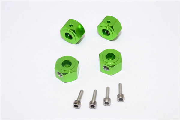 Vaterra K5 Blazer Ascender Aluminum Hex Adapter (12mmx8mm) - 4Pcs Set Green