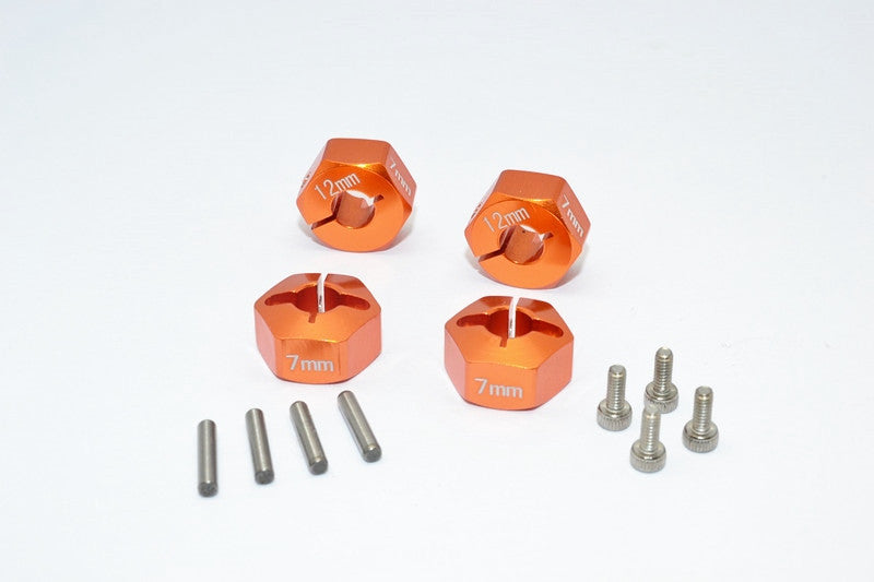 Vaterra K5 Blazer Ascender Aluminum Hex Adapter (12mmx7mm) - 4Pcs Set Orange