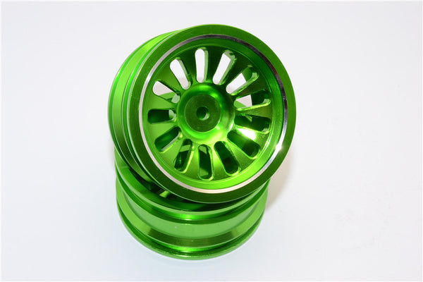 Vaterra K5 Blazer Ascender Aluminum Front/Rear 13 Poles Rims With Silver Lining - 1Pr Green