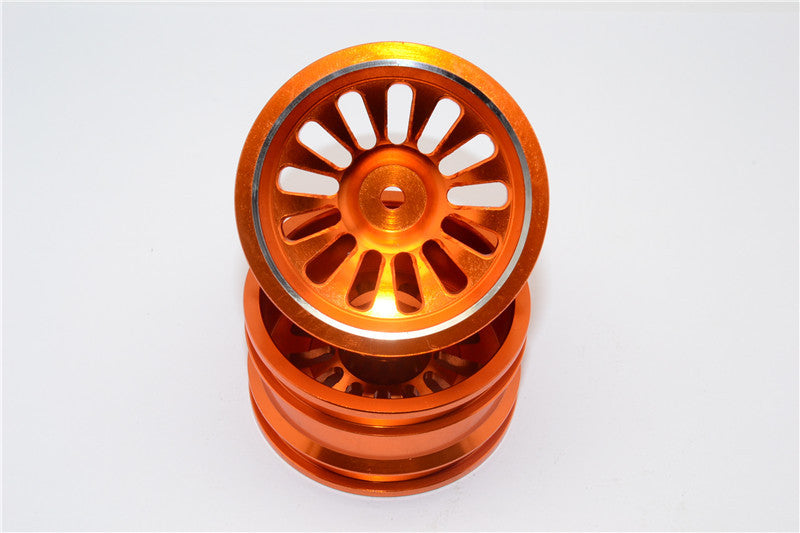 Vaterra K5 Blazer Ascender Aluminum Front/Rear 13 Poles Rims With Silver Lining - 1Pr Orange