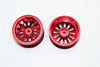 Vaterra K5 Blazer Ascender Aluminum Front/Rear 13 Poles Rims With Silver Lining - 1Pr Red