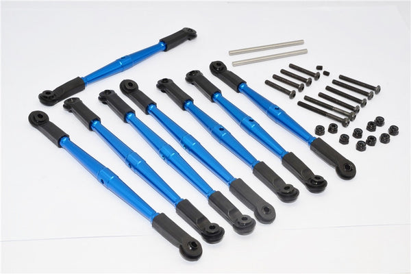 Vaterra K5 Blazer Ascender Aluminum Front+Rear Anti-Thread Tie Rod For 308mm Wheelbase - 8Pcs Set Blue