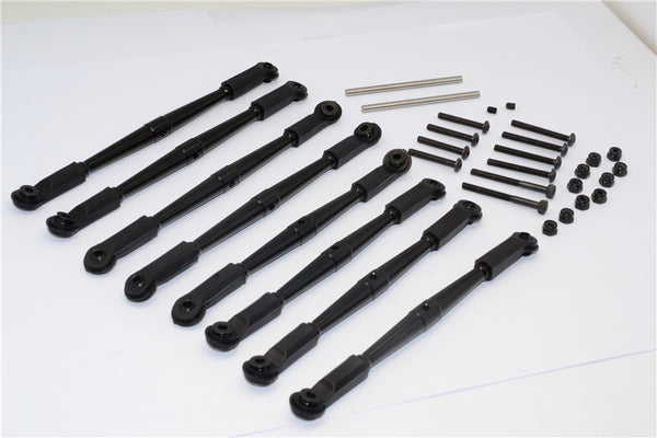 Vaterra K5 Blazer Ascender Aluminum Front+Rear Anti-Thread Tie Rod For 308mm Wheelbase - 8Pcs Set Black
