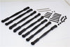 Vaterra K5 Blazer Ascender Aluminum Front+Rear Anti-Thread Tie Rod For 308mm Wheelbase - 8Pcs Set Black