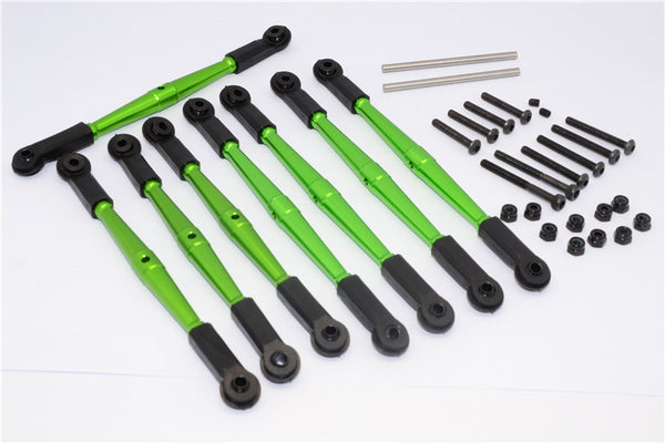 Vaterra K5 Blazer Ascender Aluminum Front+Rear Anti-Thread Tie Rod For 308mm Wheelbase - 8Pcs Set Green