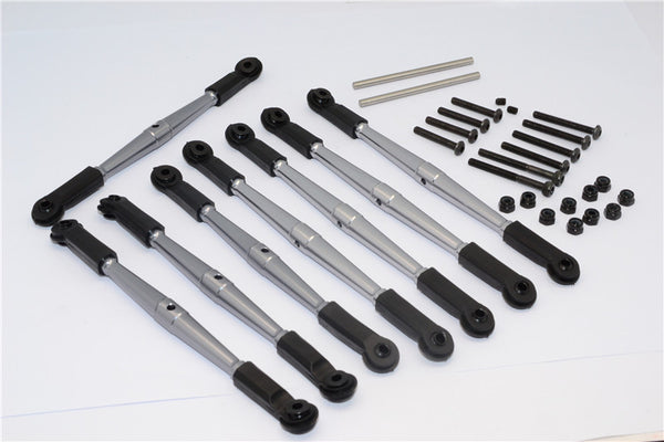 Vaterra K5 Blazer Ascender Aluminum Front+Rear Anti-Thread Tie Rod For 308mm Wheelbase - 8Pcs Set Gray Silver