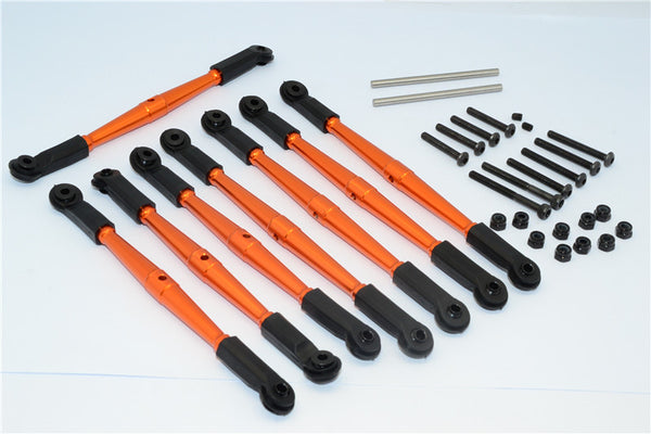 Vaterra K5 Blazer Ascender Aluminum Front+Rear Anti-Thread Tie Rod For 308mm Wheelbase - 8Pcs Set Orange