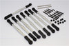 Vaterra K5 Blazer Ascender Aluminum Front+Rear Anti-Thread Tie Rod For 308mm Wheelbase - 8Pcs Set Silver