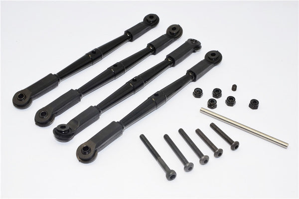 Vaterra K5 Blazer Ascender Aluminum Front Anti-Thread Tie Rod 110mm For 308mm Wheelbase - 4Pcs Set Black
