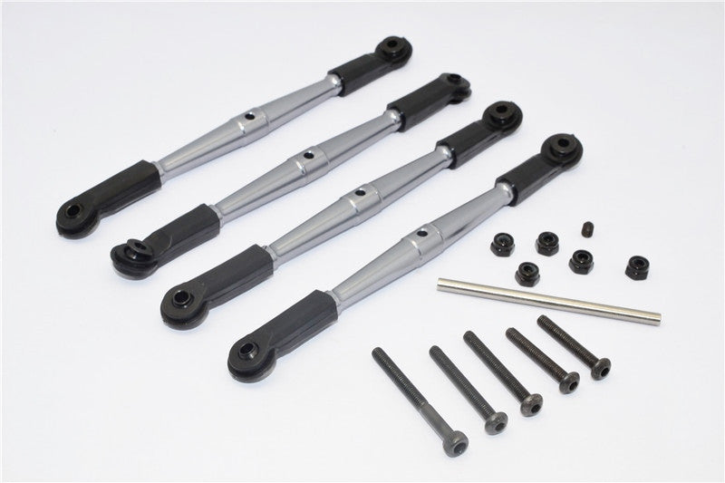 Vaterra K5 Blazer Ascender Aluminum Front Anti-Thread Tie Rod 110mm For 308mm Wheelbase - 4Pcs Set Gray Silver