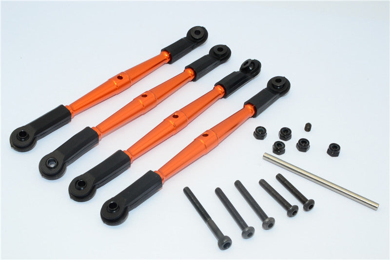 Vaterra K5 Blazer Ascender Aluminum Front Anti-Thread Tie Rod 110mm For 308mm Wheelbase - 4Pcs Set Orange
