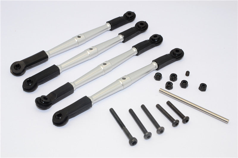 Vaterra K5 Blazer Ascender Aluminum Front Anti-Thread Tie Rod 110mm For 308mm Wheelbase - 4Pcs Set Silver