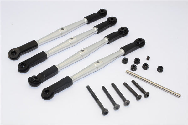 Vaterra K5 Blazer Ascender Aluminum Front Anti-Thread Tie Rod 110mm For 308mm Wheelbase - 4Pcs Set Silver
