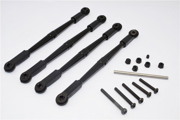 Vaterra K5 Blazer Ascender Aluminum Rear Anti-Thread Tie Rod 121mm For 308mm Wheelbase - 4Pcs Set Black
