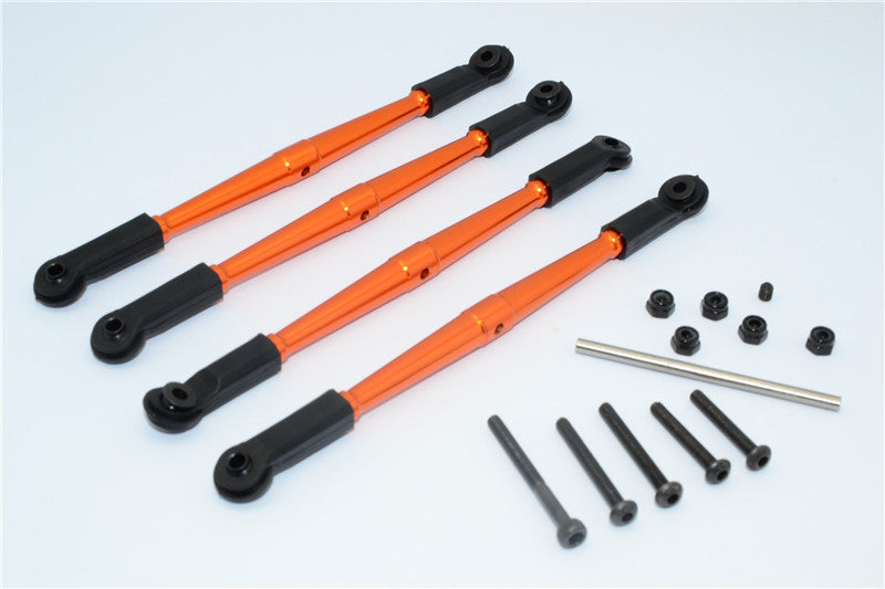 Vaterra K5 Blazer Ascender Aluminum Rear Anti-Thread Tie Rod 121mm For 308mm Wheelbase - 4Pcs Set Orange