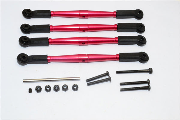 Vaterra K5 Blazer Ascender Aluminum Rear Anti-Thread Tie Rod 121mm For 308mm Wheelbase - 4Pcs Set Red