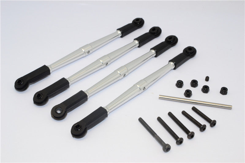 Vaterra K5 Blazer Ascender Aluminum Rear Anti-Thread Tie Rod 121mm For 308mm Wheelbase - 4Pcs Set Silver