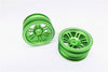 Vaterra K5 Blazer Ascender Aluminum Front/Rear 6 Poles Rims With Silver Lining - 1Pr Green