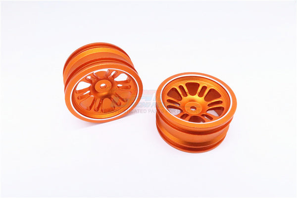 Vaterra K5 Blazer Ascender Aluminum Front/Rear 6 Poles Rims With Silver Lining - 1Pr Orange