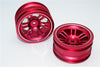 Vaterra K5 Blazer Ascender Aluminum Front/Rear 6 Poles Rims With Silver Lining - 1Pr Red