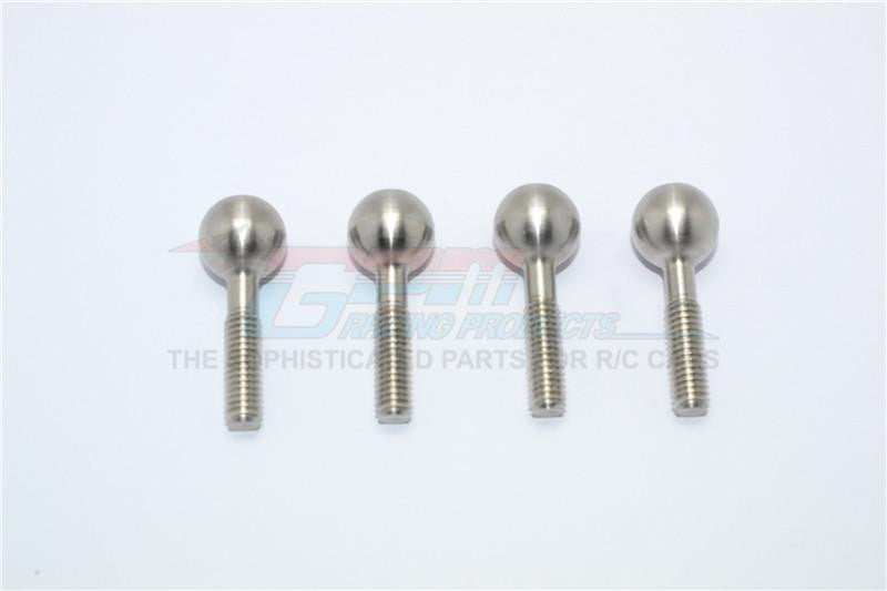 Thunder Tiger Truck K-ROCK MT4-G5 Stainless Steel Pillow Ball For Front Knuckle Arms - 4Pcs Set