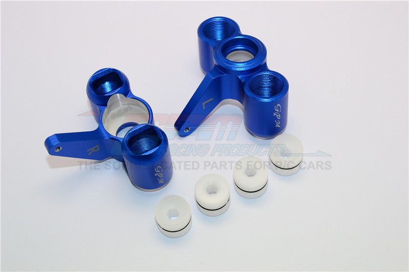 Thunder Tiger Truck K-ROCK MT4-G5 Aluminum Front Knuckle Arm With Delrin Collars - 1Pr Set Blue