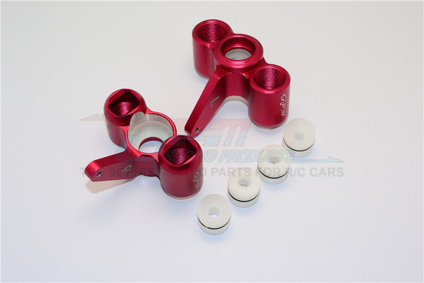 Thunder Tiger Truck K-ROCK MT4-G5 Aluminum Front Knuckle Arm With Delrin Collars - 1Pr Set Red