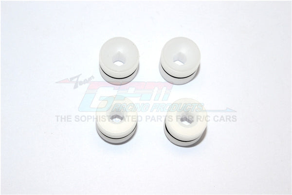 Thunder Tiger Truck K-ROCK MT4-G5 Polyoxymethylene (Pom) Front Cupped Seat Ball Threaded Collars With Rubber O-Ring - 4Pc Set White