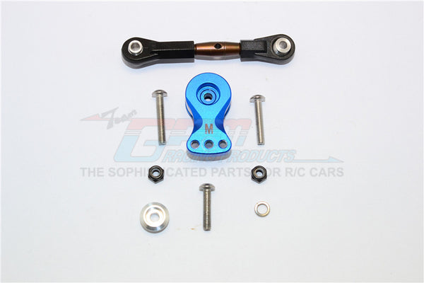 Thunder Tiger Truck K-ROCK MT4-G5 Brushless Aluminum Hi-Torque Servo Saver 25T With Spring Steel Tie Rod - 1 Set Blue