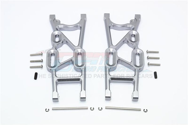 Thunder Tiger Truck K-ROCK MT4-G5 Aluminum Rear Lower Arms - 1Pr Set Gray Silver