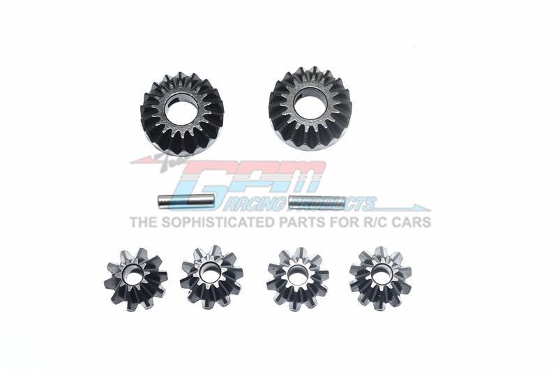 Thunder Tiger Truck K-ROCK MT4-G5 Harden Steel #45 Diff Bevel Gear & Pinion Gear - 6Pc Set Black