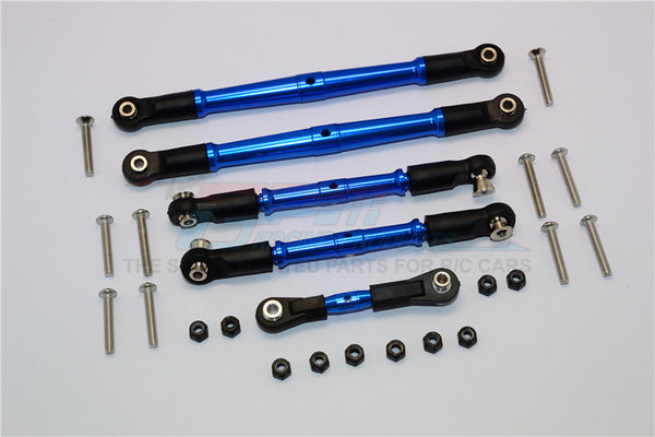 Thunder Tiger Truck K-ROCK MT4-G5 Aluminium Tie Rods Complete Set - 5Pcs Set Blue