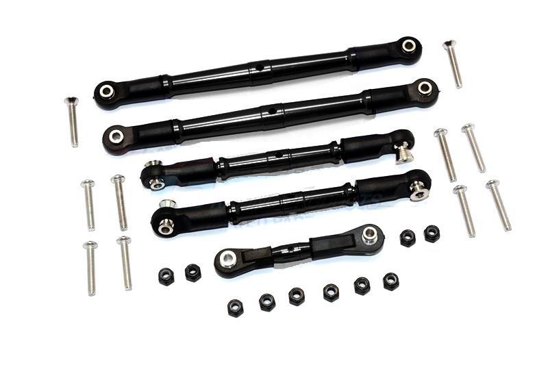 Thunder Tiger Truck K-ROCK MT4-G5 Aluminium Tie Rods Complete Set - 5Pcs Set Black