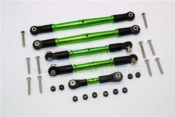 Thunder Tiger Truck K-ROCK MT4-G5 Aluminium Tie Rods Complete Set - 5Pcs Set Green