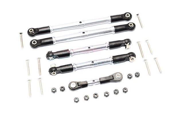 Thunder Tiger Truck K-ROCK MT4-G5 Aluminium Tie Rods Complete Set - 5Pc Set Silver