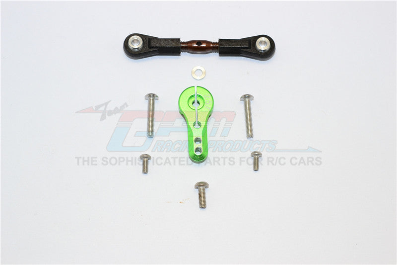 Thunder Tiger Truck K-ROCK MT4-G5 Brushless Spring Steel Adjustable Servo Rod & 25T Servo Horn - 2Pcs Set Green