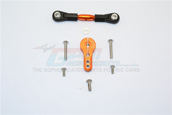 Thunder Tiger Truck K-ROCK MT4-G5 Brushless Aluminum Adjustable Servo Rod & 25T Servo Horn - 2Pcs Set Orange