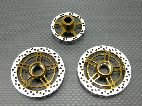 Kyosho Motorcycle NSR500 Aluminum Brake Disk Plate (5 Poles) New Design - 3 Pcs Set Golden Black