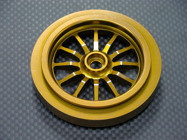 Kyosho Motorcycle NSR500 Aluminum Front Wheel Flat (12H) - 1Pc Golden Black