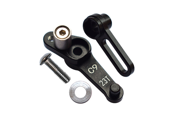 Kyosho Motorcycle NSR500 Kyosho Motorcycle NSR500 Aluminum Servo Arm 23T (C9) & Steering Arm (C10) - 2Pc Set Black