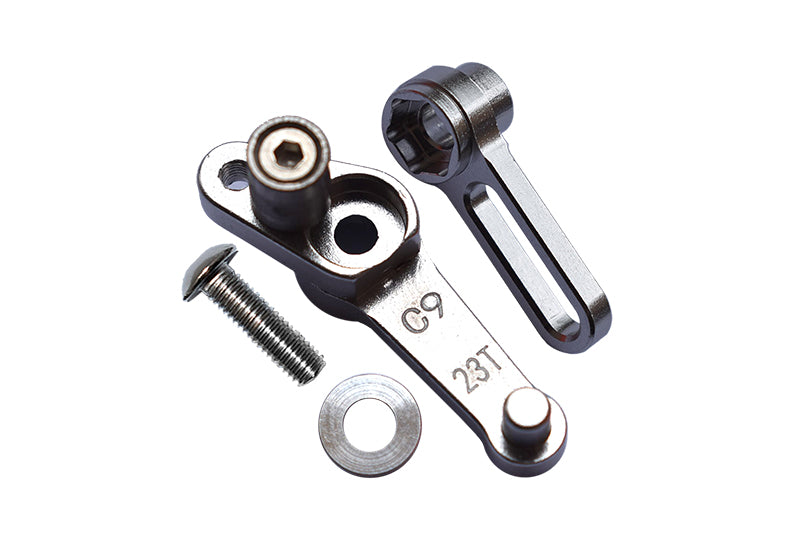 Kyosho Motorcycle NSR500 Aluminum Servo Arm 23T (C9) & Steering Arm (C10) - 2Pc Set Silver