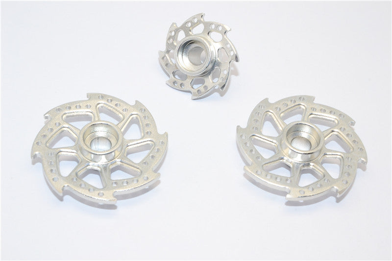 Kyosho Motorcycle NSR500 Aluminum Brake Disk Plate (Swirl 8 Poles) - 3Pcs Set Silver