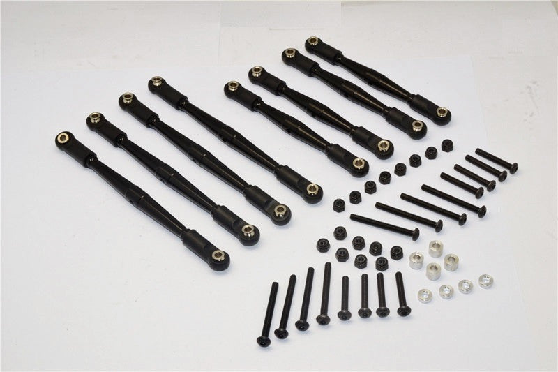 Gmade Komodo Aluminum 4mm Anti-Thread Upper+Lower Link Parts - 8Pcs Set Black