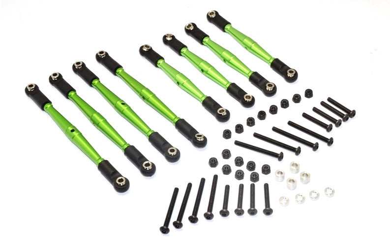 Gmade Komodo Aluminum 4mm Anti-Thread Upper+Lower Link Parts - 8Pcs Set Green