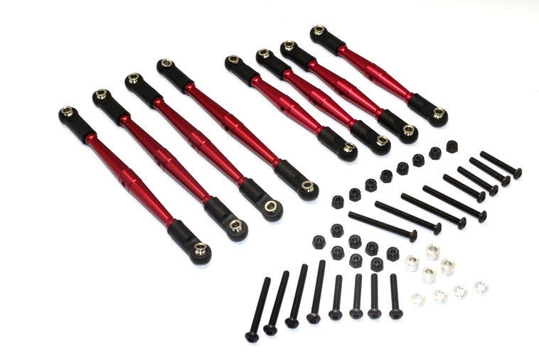 Gmade Komodo Aluminum 4mm Anti-Thread Upper+Lower Link Parts - 8Pcs Set Red