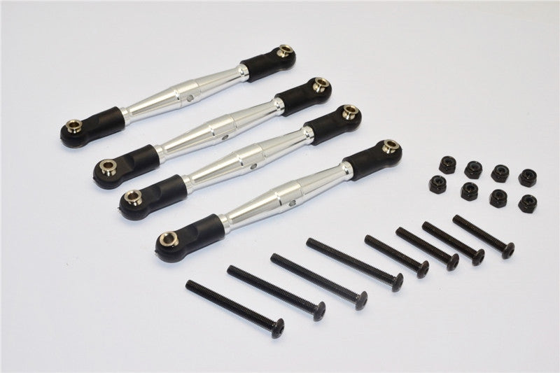 Gmade Komodo Aluminum 4mm Anti-Thread Upper Link Parts - 4Pcs Set Silver