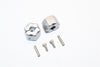 Thunder Tiger Kaiser XS Aluminum Wheel Hex (12mm X 10mm) - 2Pcs Set Gray Silver